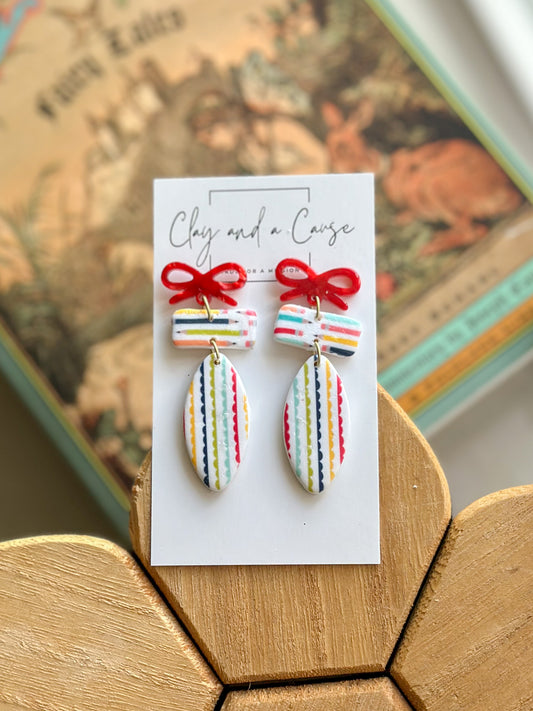Red bow striped