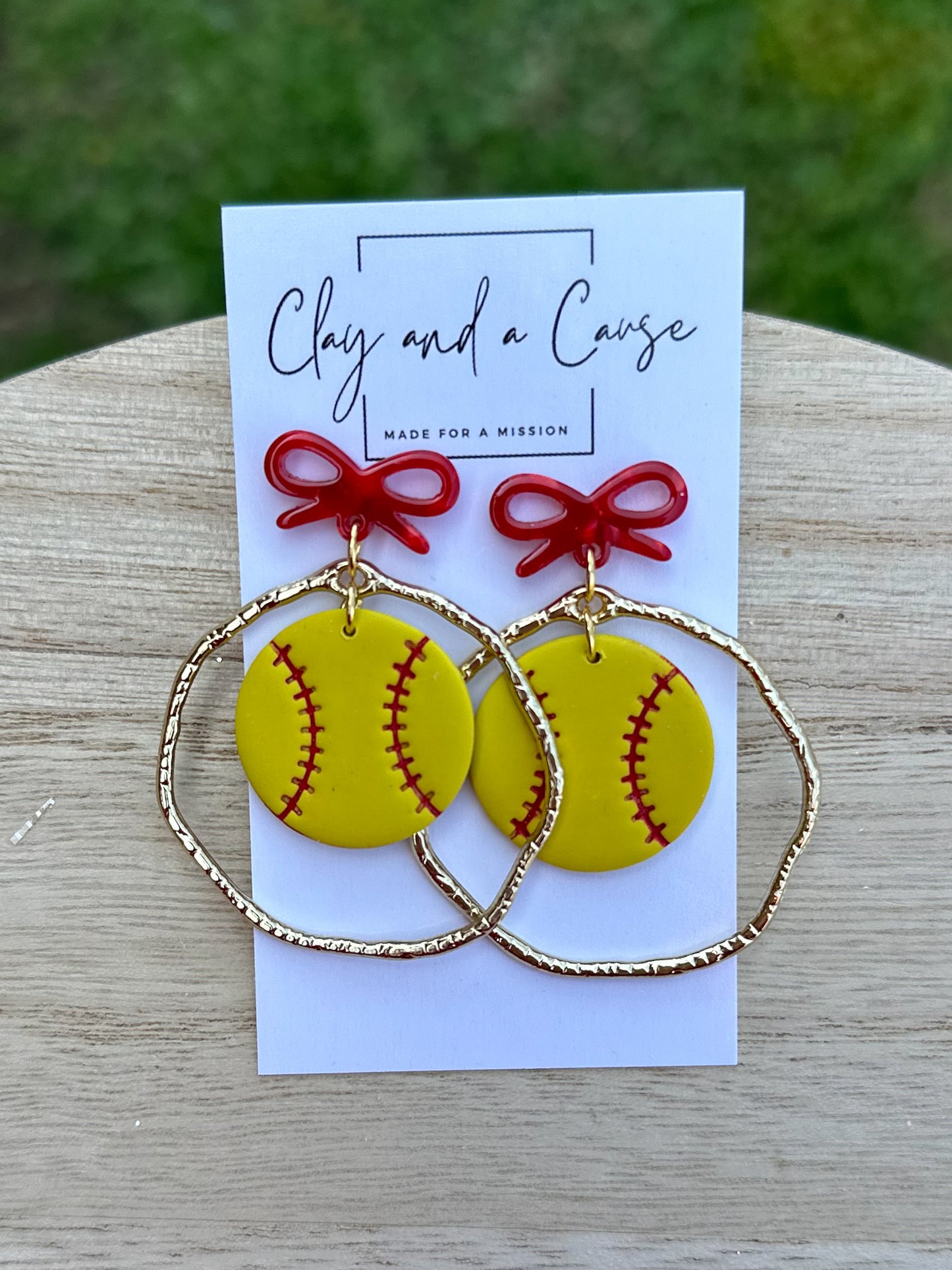 Softball with Red Bow