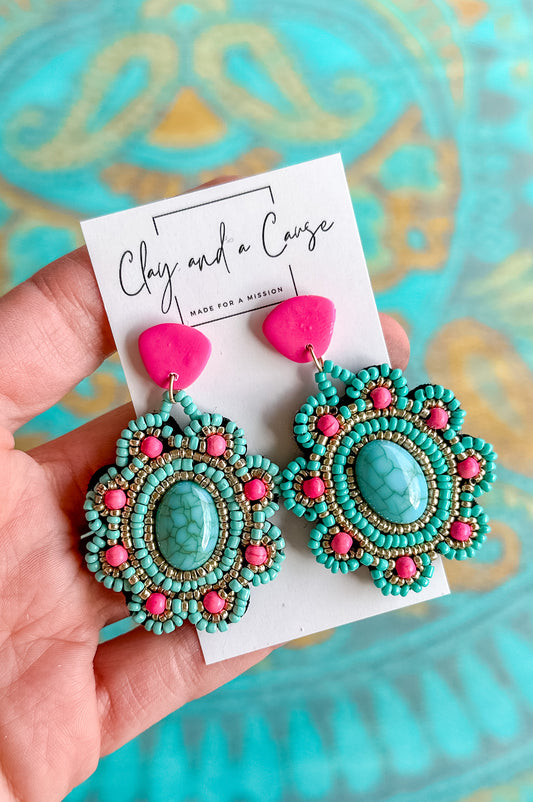 Turquoise and Pink