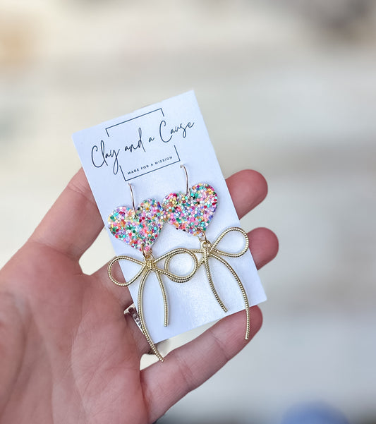 Multi Glitter Bow