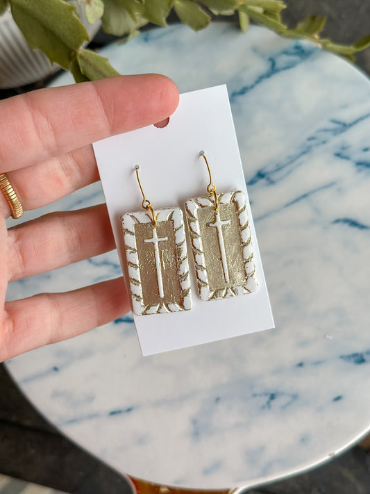 Gold Crosses with White
