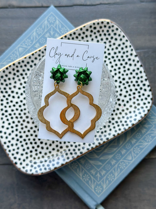 Glitter Green Bow